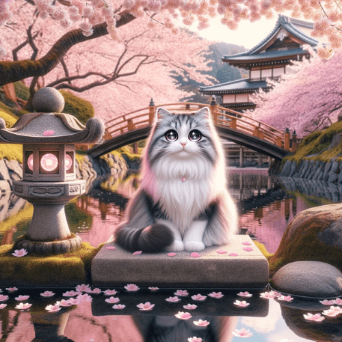 Cute anime cat in Japan