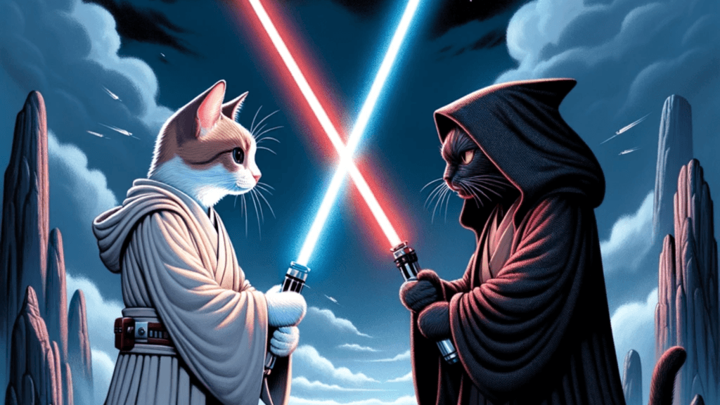 Jedi Cat VS Dark Jedi Cat