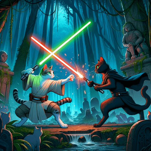 Light side cat vs Dark side cat