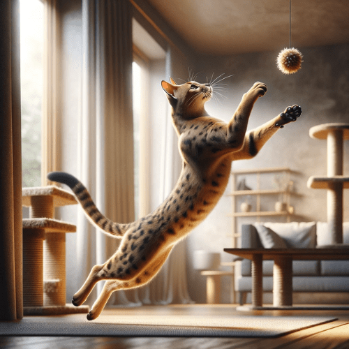 Savannah Cat Jumping