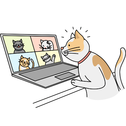 Cat Playing Computer Illustration